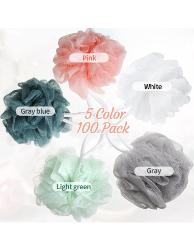 100 Esponjas de Baño Exfoliantes Raiten 30g Suaves para Ducha