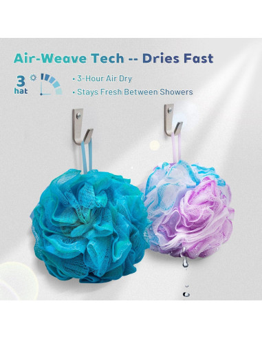 Esponja de Lufa Exfoliante BOULEAWEL - Paquete de 4, 75g cada una