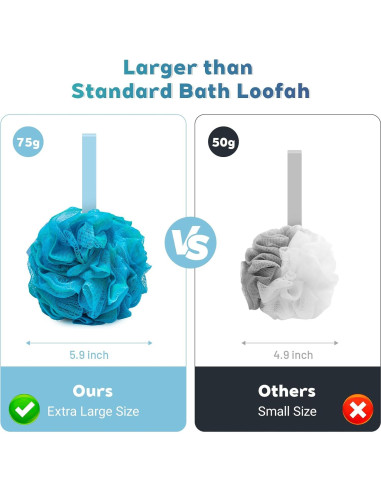 Esponja de Lufa Exfoliante BOULEAWEL - Paquete de 4, 75g cada una