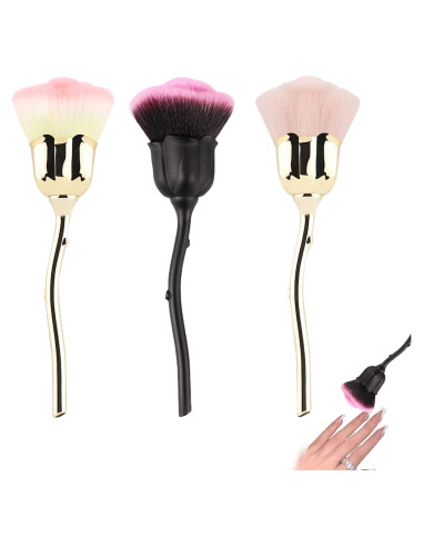 3 Cepillos Limpiadores de Polvo para Uñas GeoGeoDIY