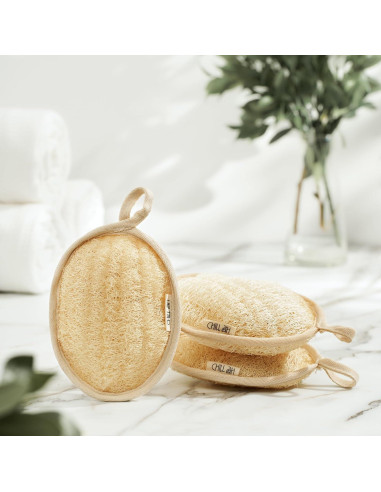 Esponja de Baño Exfoliante Chill Ah Doble Cara Lufa Natural 2-Pack