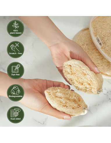 Esponja de Baño Exfoliante Chill Ah Doble Cara Lufa Natural 2-Pack
