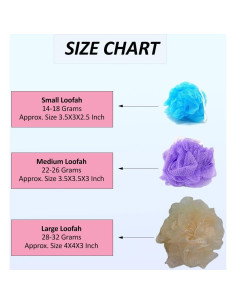 20 Esponjas de Baño Loofah Pouf Malla Colores Asortidos 2