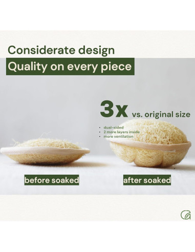 Esponja de Baño Exfoliante Chill Ah Doble Cara Lufa Natural 2-Pack