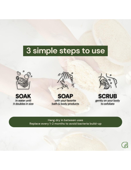 Esponja de Baño Exfoliante Chill Ah Doble Cara Lufa Natural 2-Pack