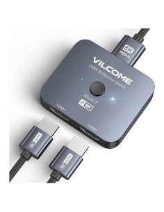 Vilcome Interruptor HDMI 2.1 2 en 1 Ultra HD 8K