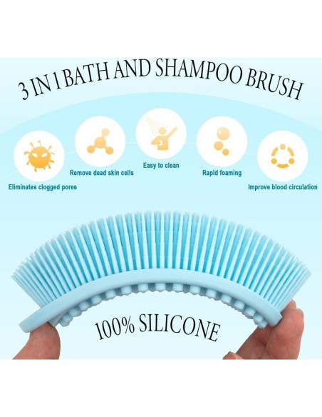 Paquete de 3 Esponjas de Silicona PQRUU para Cuerpo - Exfoliantes Suaves