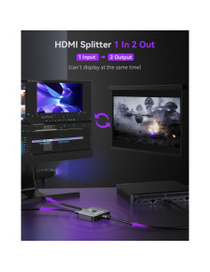 Vilcome Interruptor HDMI 2.1 2 en 1 Ultra HD 8K 2