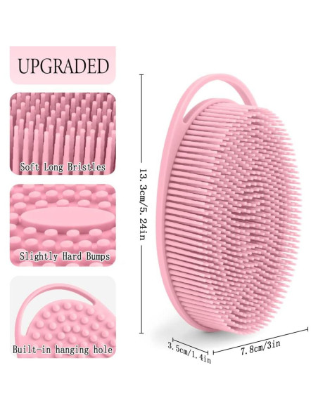 Paquete de 3 Esponjas de Silicona PQRUU para Cuerpo - Exfoliantes Suaves