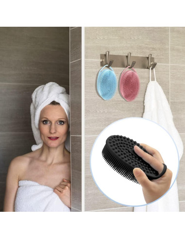 Paquete de 3 Esponjas de Silicona PQRUU para Cuerpo - Exfoliantes Suaves