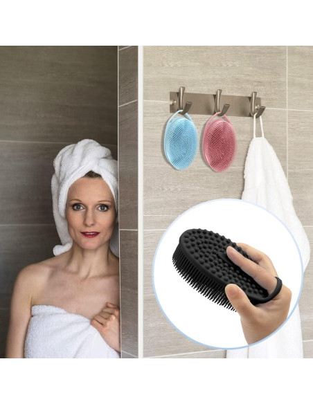 Paquete de 3 Esponjas de Silicona PQRUU para Cuerpo - Exfoliantes Suaves