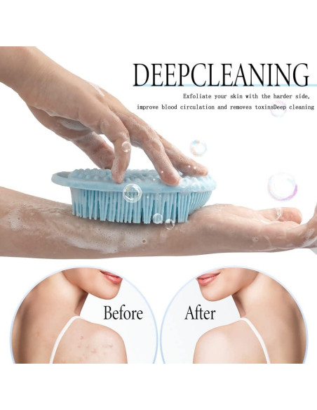 Paquete de 3 Esponjas de Silicona PQRUU para Cuerpo - Exfoliantes Suaves