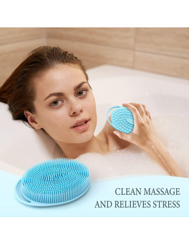 Paquete de 3 Esponjas de Silicona PQRUU para Cuerpo - Exfoliantes Suaves