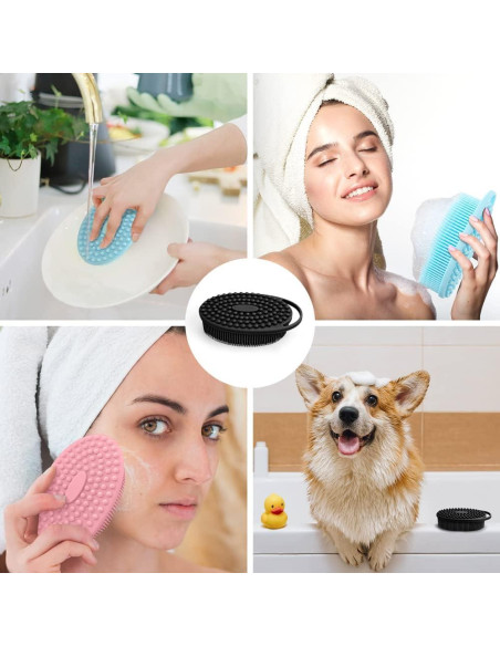 Paquete de 3 Esponjas de Silicona PQRUU para Cuerpo - Exfoliantes Suaves