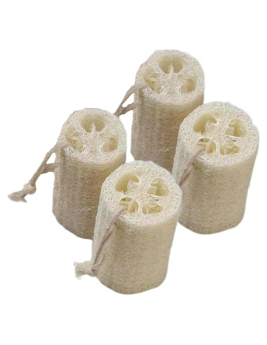 Esponjas de Lufa Natural 100% ENLAYER - 4 Piezas 12 cm