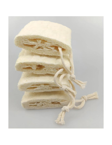 Esponjas de Lufa Natural 100% ENLAYER - 4 Piezas 12 cm