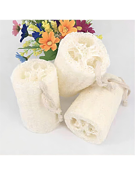 Esponjas de Lufa Natural 100% ENLAYER - 4 Piezas 12 cm