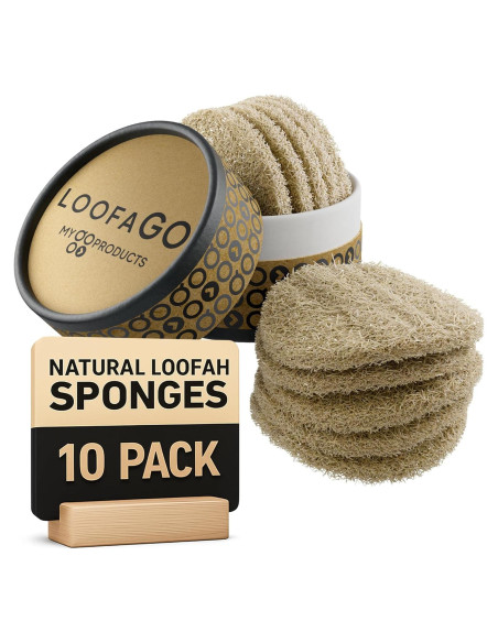 Esponjas de Loofah Natural LoofaGO - Paquete de 10 Unidades