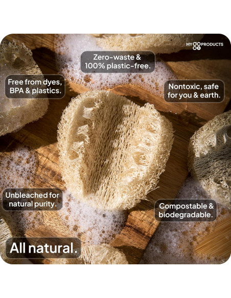 Esponjas de Loofah Natural LoofaGO - Paquete de 10 Unidades