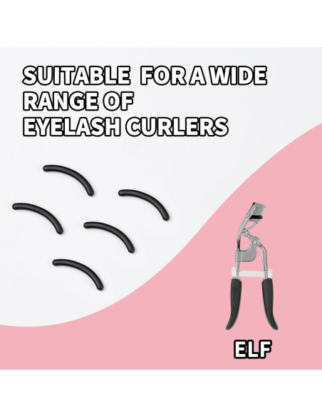 48 Almohadillas de Silicona para Rizador de Pestañas Elf - Negro