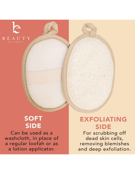 Esponja de Lufa Exfoliante Beauty by Earth - Paquete de 2