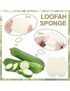 50 Piezas Esponjas de Lufa Natural Exfoliantes Meanplan 11.5x8 cm 2