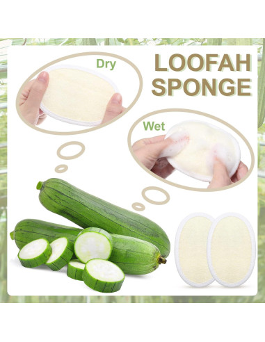 50 Piezas Esponjas de Lufa Natural Exfoliantes Meanplan 11.5x8 cm