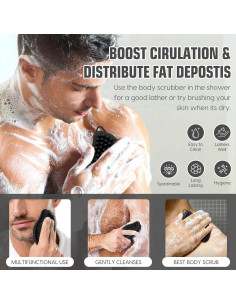 Esponja de Silicona Exfoliante VWMYQ Doble Cara 12.7x7.6cm 2