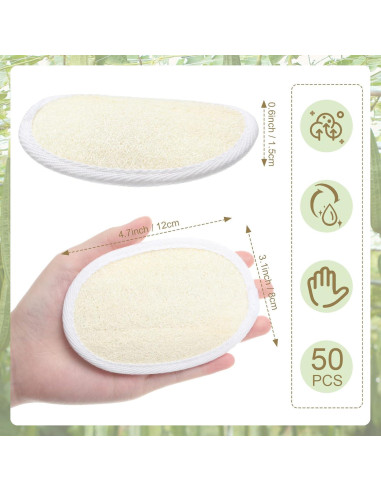 50 Piezas Esponjas de Lufa Natural Exfoliantes Meanplan 11.5x8 cm