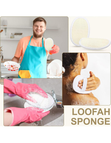 50 Piezas Esponjas de Lufa Natural Exfoliantes Meanplan 11.5x8 cm