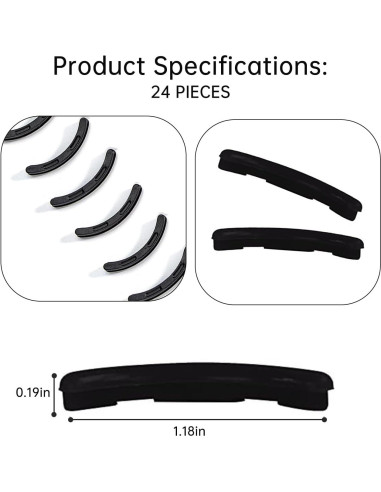 Recargas de Rizadores de Pestañas UXIETIN 24PCS Silicona Negra