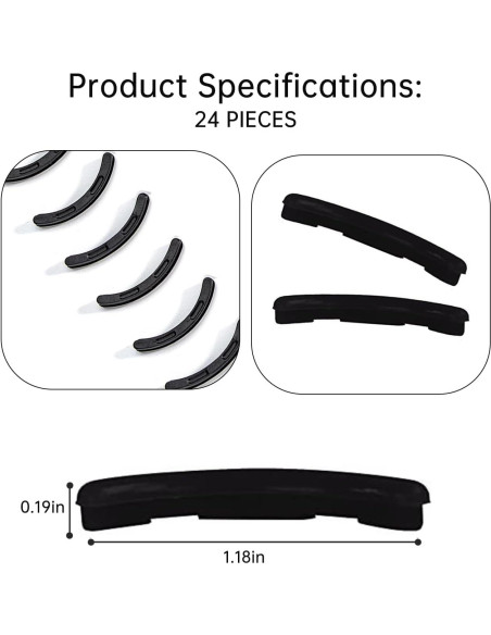 Recargas de Rizadores de Pestañas UXIETIN 24PCS Silicona Negra