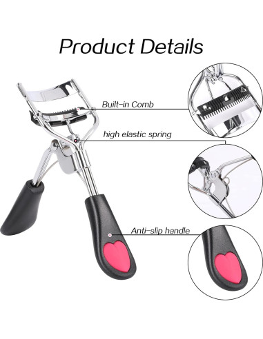 Rizador de Pestañas con Peine Sliverdew 10.7x3.5cm 2 Pcs