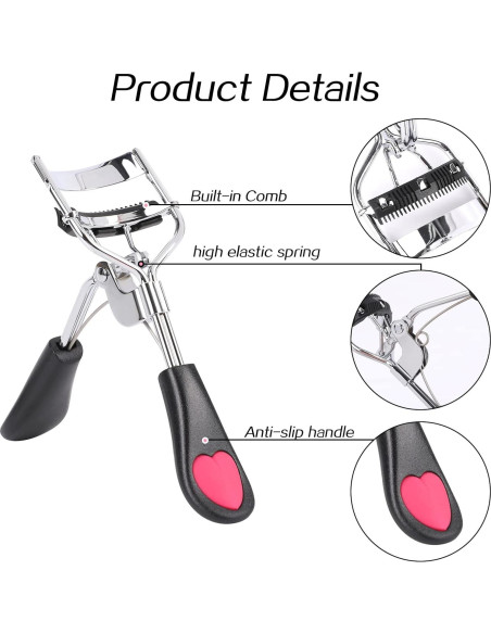 Rizador de Pestañas con Peine Sliverdew 10.7x3.5cm 2 Pcs