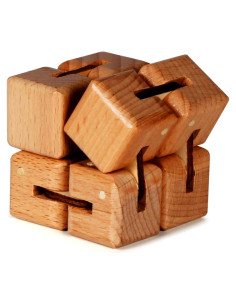 Cubo Infinito BUNMO Antiestrés de Madera - 1 Paquete