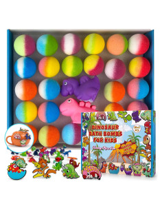 Conjunto de 26 Bombas de Baño Orgánicas con Juguetes Dinosaurio