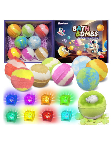 8 Bombas de Baño Iluminadas para Niños Lisotera - Aromas Variados
