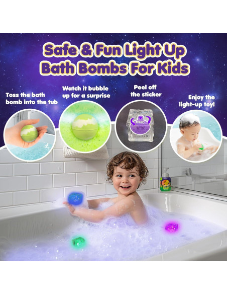 8 Bombas de Baño Iluminadas para Niños Lisotera - Aromas Variados
