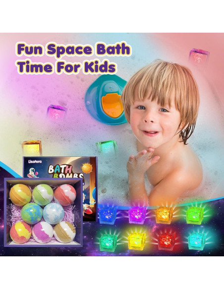 8 Bombas de Baño Iluminadas para Niños Lisotera - Aromas Variados