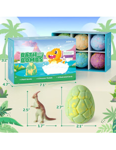Set de 6 Bombas de Baño Dinosaurio TranquilBliss - Eucalipto 2