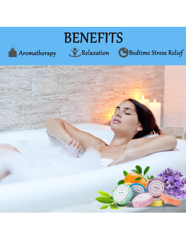 Tabletas de Ducha Aromaterapia Oziva - 6 Bombas con Aceites Esenciales