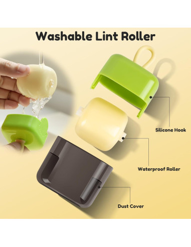 3 Piezas Rodillo Quitapelusas Reutilizable Lifeqian Beige