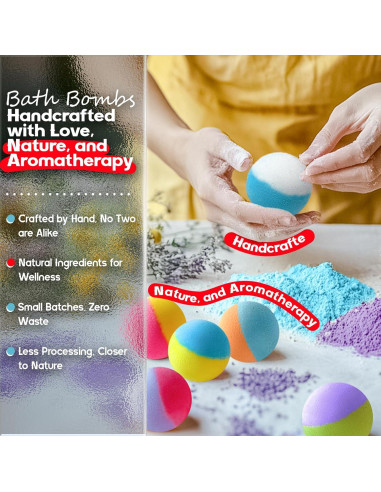 Paquete de 64 Bombas de Baño Naturales SudsyRoar - 8 Aromas