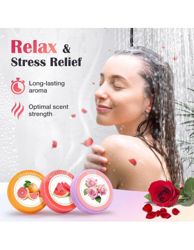 Bombas de Vapor para Ducha Aromaterapia Qivatex - 8 Aromas