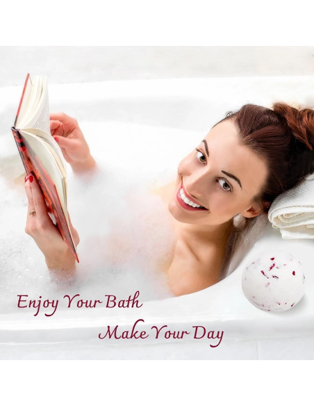 Juego de Bombas de Baño Fumgranth con Aceite Esencial Leche de Rosa 2 Pack