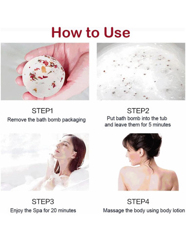 Juego de Bombas de Baño Fumgranth con Aceite Esencial Leche de Rosa 2 Pack