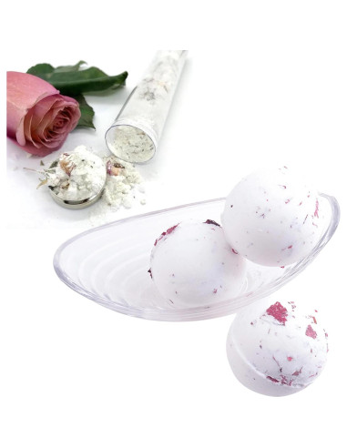 Juego de Bombas de Baño Fumgranth con Aceite Esencial Leche de Rosa 2 Pack