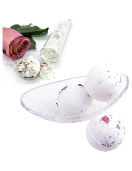 Juego de Bombas de Baño Fumgranth con Aceite Esencial Leche de Rosa 2 Pack