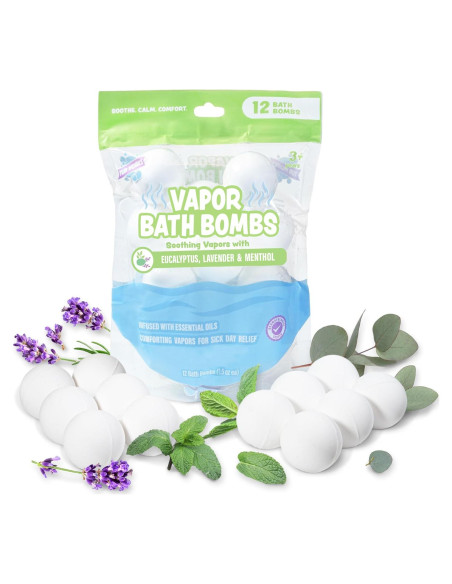 Bolas de Baño de Vapor Tub Works para Niños - 12 Unidades Eucalipto