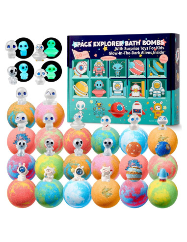 Paquete de 20 Bombas de Baño SudsyRoar con Juguetes Espaciales